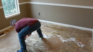 Repairing Subfloor After Glued Down Wood Tear Out . . . (how to mix floor leveler)