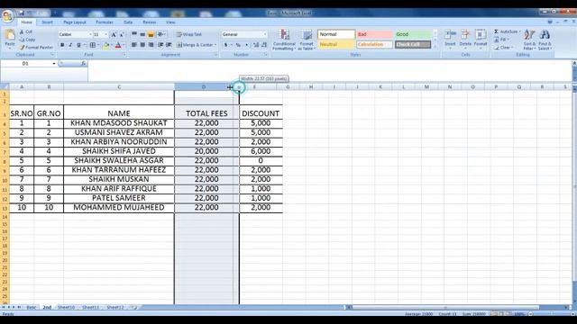 Excel Lesson 11 -Setting Row Height and Column Width смотреть онлайн