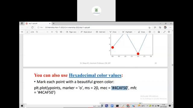 Numpy and Matplotlib package used in python (Internship Day-12)