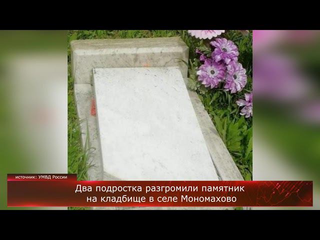 Два подростка разгромили памятники на кладбище в селе Мономахово