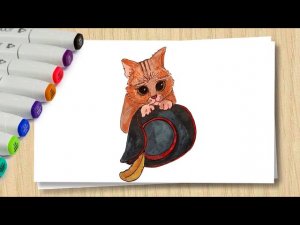 Рисуем Космический взгляд Кота в сапогах из Шрека _ How to draw PUSS IN BOOTS _ Учимся рисовать