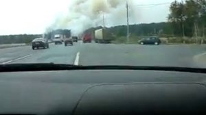 Горит лес , Луховицы м5 на Москву