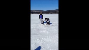 Ice Fishing in Berkshires, MA-דייג קרח--Подледная рыбалка