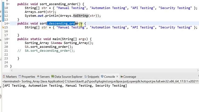 How to sort a string Array in java | Tamil | QE Tech
