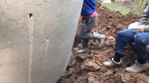 Копка септиков бетонными кольцами