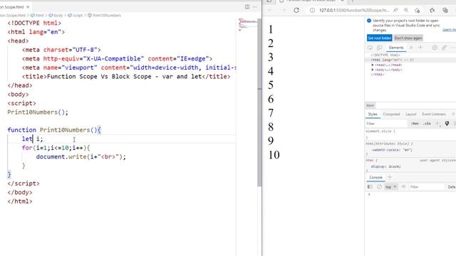difference between let and var in js | js let vs var scope
