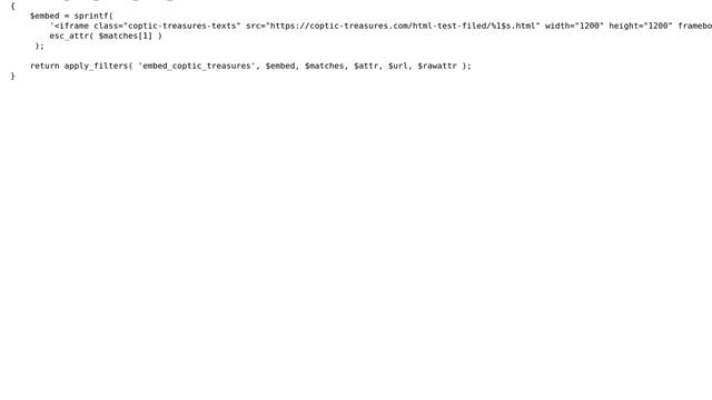 Wordpress: wp_embed_register_handler to embed html files