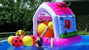 ✿ БАРБИ Куклы Мини Барби в Шарах Домик на Бассейне MEGA BLOKS Barbie unboxing Barbie Doll