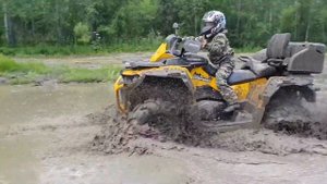 Покатушки по грязи на квадроцикле Stels Guepard 650. Отключил полный привод | ЗАСТРЯЛ