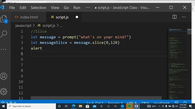Lesson 20 in JavaScript Lessons: Slice in JavaScript