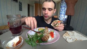 МУКБАНГ АСМР ШАУРМА / ЛЮЛЯ КЕБАБ - КУРИЦА, СВИНИНА / КАРТОФЕЛЬ НА ГРИЛЕ / EATING ASMR Mukbang #693