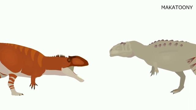 Dinosaurs Cartoons: Dinosaurs Battles - Giganotosaurus vs Mapusaurus ( Stick Nodes )