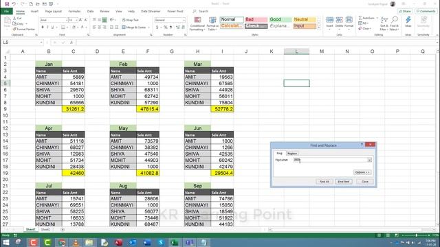 Excel in Hindi- Advanced Find and Replace #SkrLearningPoint
