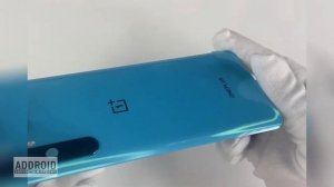 Задняя крышка для OnePlus Nord Blue Marble (Синий мрамор) со стеклом камеры (21219)