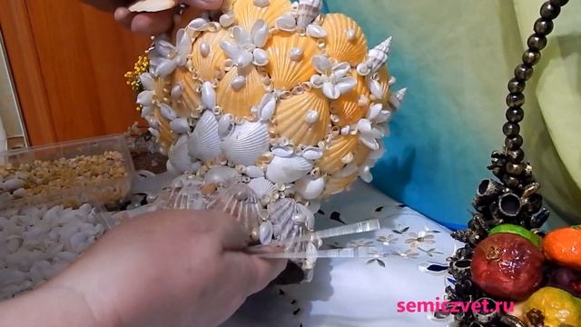 ?? Ваза для фруктов из морских ракушек. Сделай сам