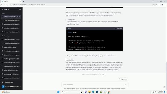 Weird output of python array