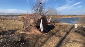 Всесезонная палатка Куб 2,20 и мобильная печь «Турист»