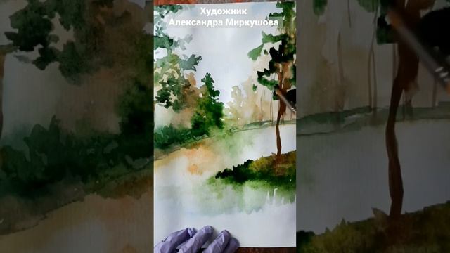 Как нарисовать крону дерева. Художник Александра Миркушова