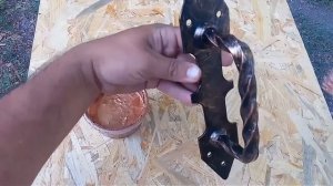 Патинирование  кованной ручки. Технология сухая кисть.
