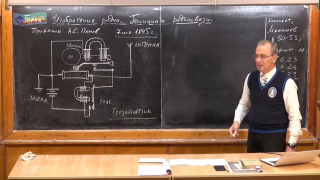 11 класс. Урок 386. Изобретение радио. Принципы радиосвязи. смотреть онлайн