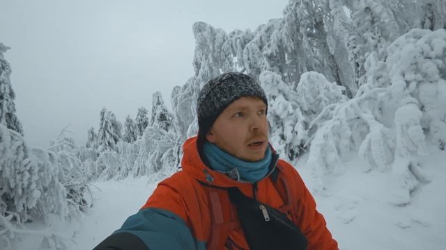 Горы Полюд и Ветлан зимой. Пермский край. Красновишерск