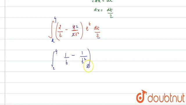 Evaluate the integrals`int_1^ 2 (1/x-1/(2x^2))e^(2x)dx` смотреть онлайн