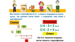 Урок. Задача на разностное сравнение. 2 действия. Математика 3 класс. #учусьсам