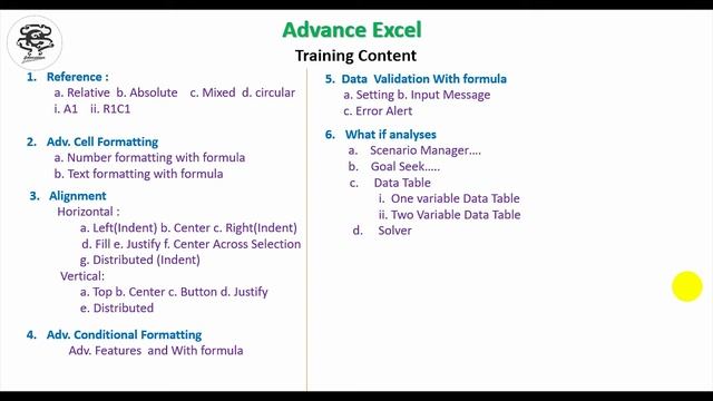 #0.0 Free Advance Excel tutorial | Adv. Excel content | Excel Training | Free Excel Course | Bengal