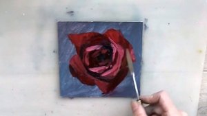 РОЗА мастихином. Миниатюры маслом. Живопись малом.