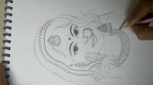 How to draw a beautiful pencil shading sketch of traditional Indian women