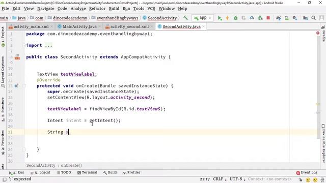 17. Demo App to Send the data by using Explicit Intent in Android App | Part: 17 смотреть онлайн