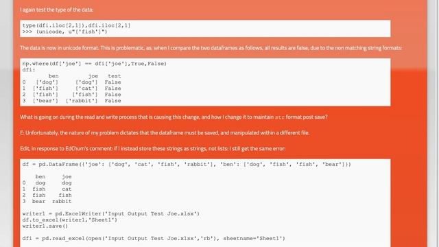 Pandas Unicode Import Export error with to_excel() read_excel() смотреть онлайн