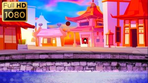 Анимированный фон "Восточный город".
Cartoon background "Oriental town".