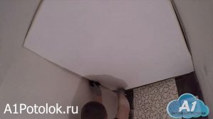 Натяжной потолок в туалете за 30 сек