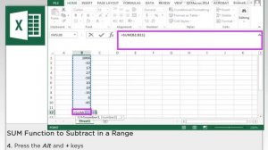 006 Excel TOD   SUM Function to Subtract in a Range