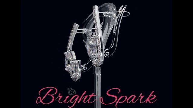 Серьги белого золота с муассанитом овал и дорожкой Gwendolin 2 карата от Bright Spark