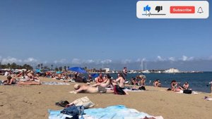 MUST SEE - Barceloneta Beach ? 4K Spain Barcelona 2023 Walking Tour beach walk