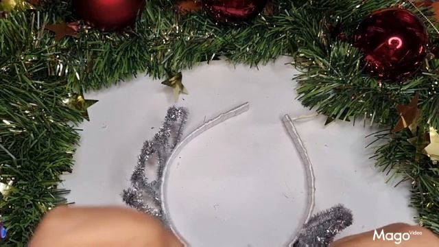 ободок зимняя корона.ободок из синельной проволки.