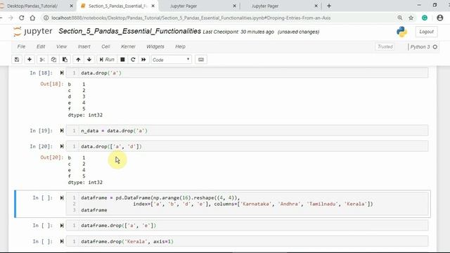 Pandas 5.3: How To Drop Entries From An Axis In Pandas | Dropping Entries In Pandas Objects | смотреть онлайн
