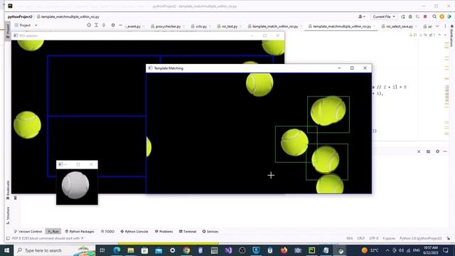 Opencv : Template Match Multiple : Real Time: Within Region : cv2.selectROI