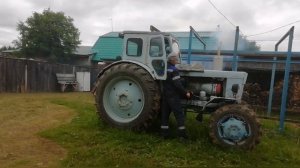 Трактор Т 40 запуск с пускача с декомпрессором