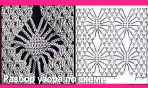 Узор " ПАУЧКИ +РОМБЫ", разбор узора по СХЕМЕ , вязание КРЮЧКОМ
