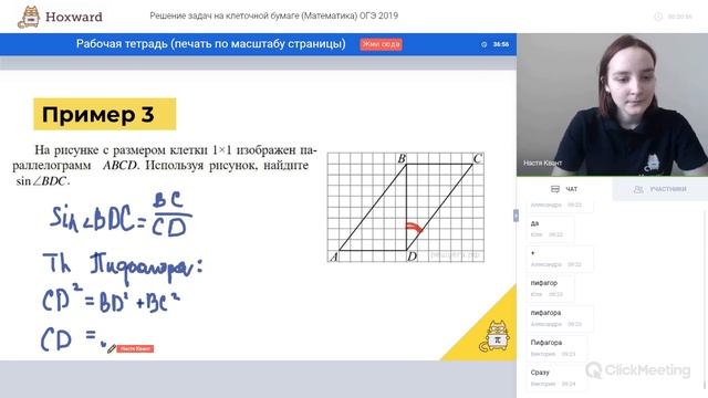 Решение задач на клеточной бумаге (Математика) ОГЭ 2019 смотреть онлайн