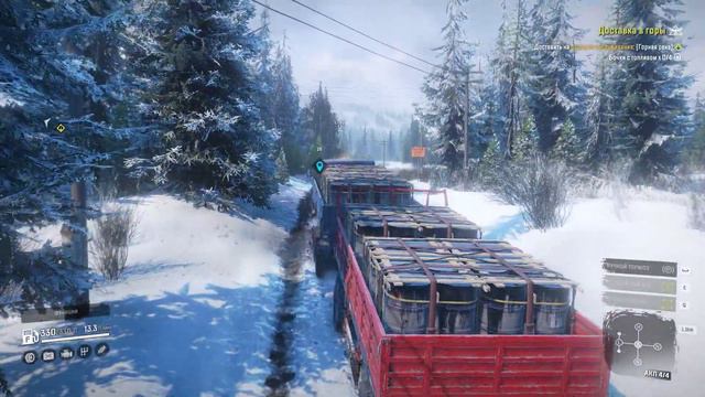 SnowRunner Tayga 6455B испытываем на максималках с прицепом по бездорожью смотреть онлайн