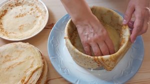 Блинный торт с фруктовой начинкой и творожно - сливочным кремом / Супер вкусный и сочный!