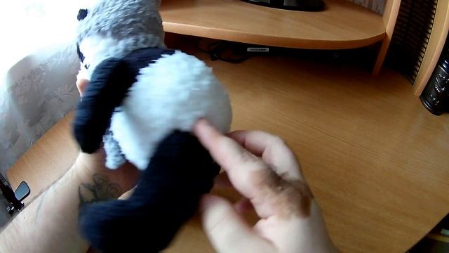 Вязаная Панда ТИМА  - игрушка спицами