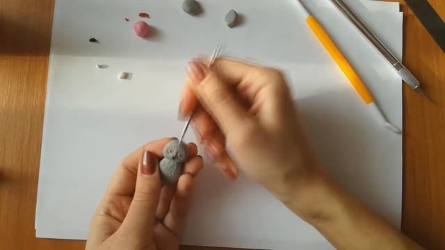 ♥БРОШЬ КОШКА ИЗ ПОЛИМЕРНОЙ ГЛИНЫ♥