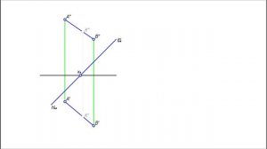 Точка пересечения прямой с плоскостью, заданной своими следами
