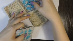 Вязанные тапочки - следки крючком из квадратов