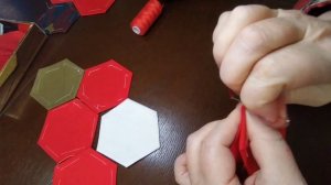 20. "Гексагоны" ???под чашкой. Пэчворк. Лоскутное шитьё.